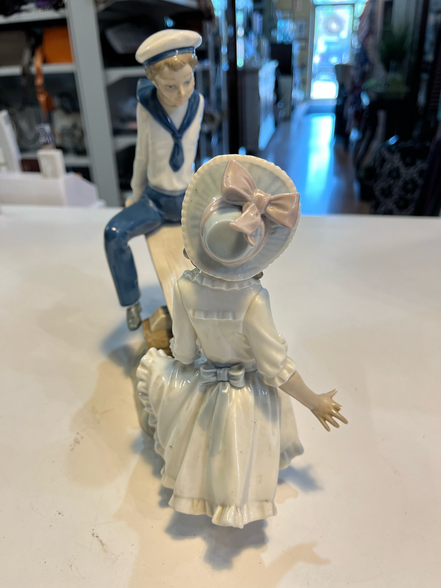 Lladro "Seesaw Sailor Boy & Girl" Figurine