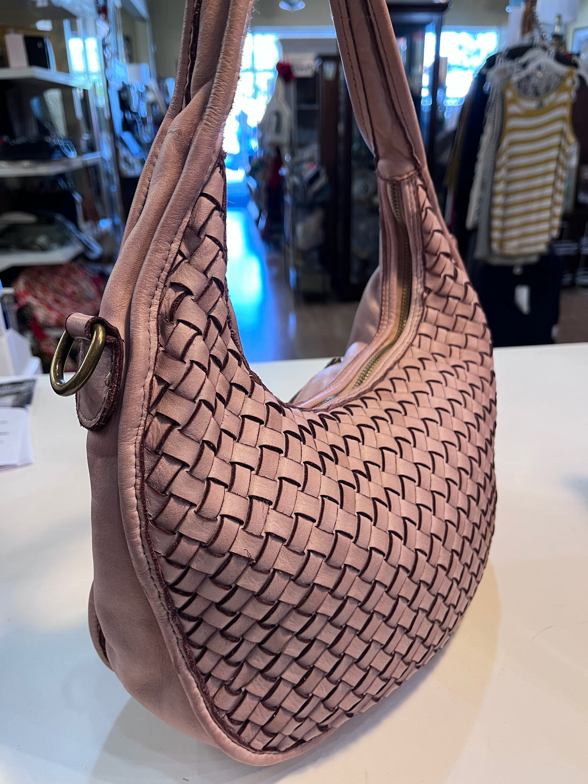 Sundance Woven Leather Shoulder Bag