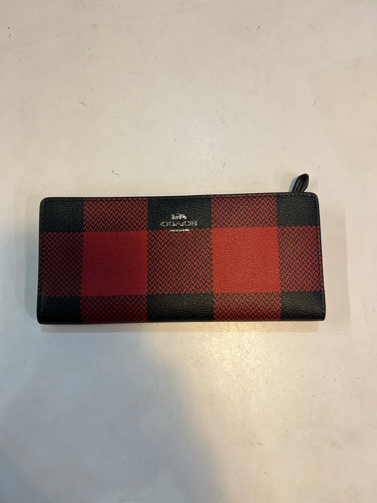 Coach Buffalo Plaid Slim Wallet