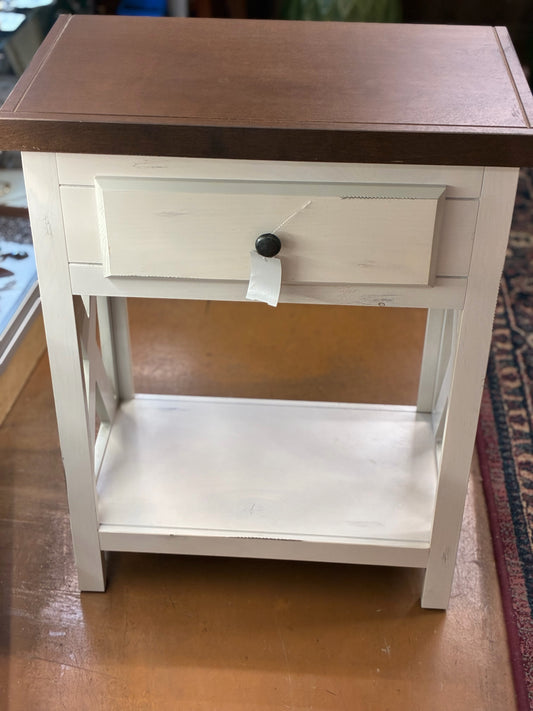 Farmhouse wood slat side table