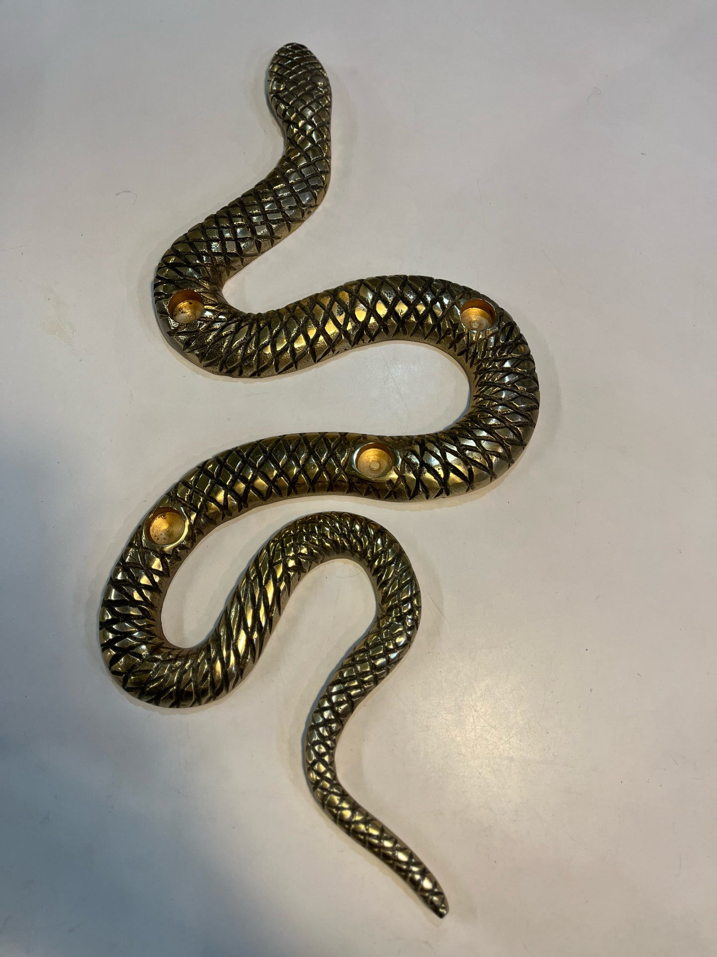 Brass Snake Candleholder