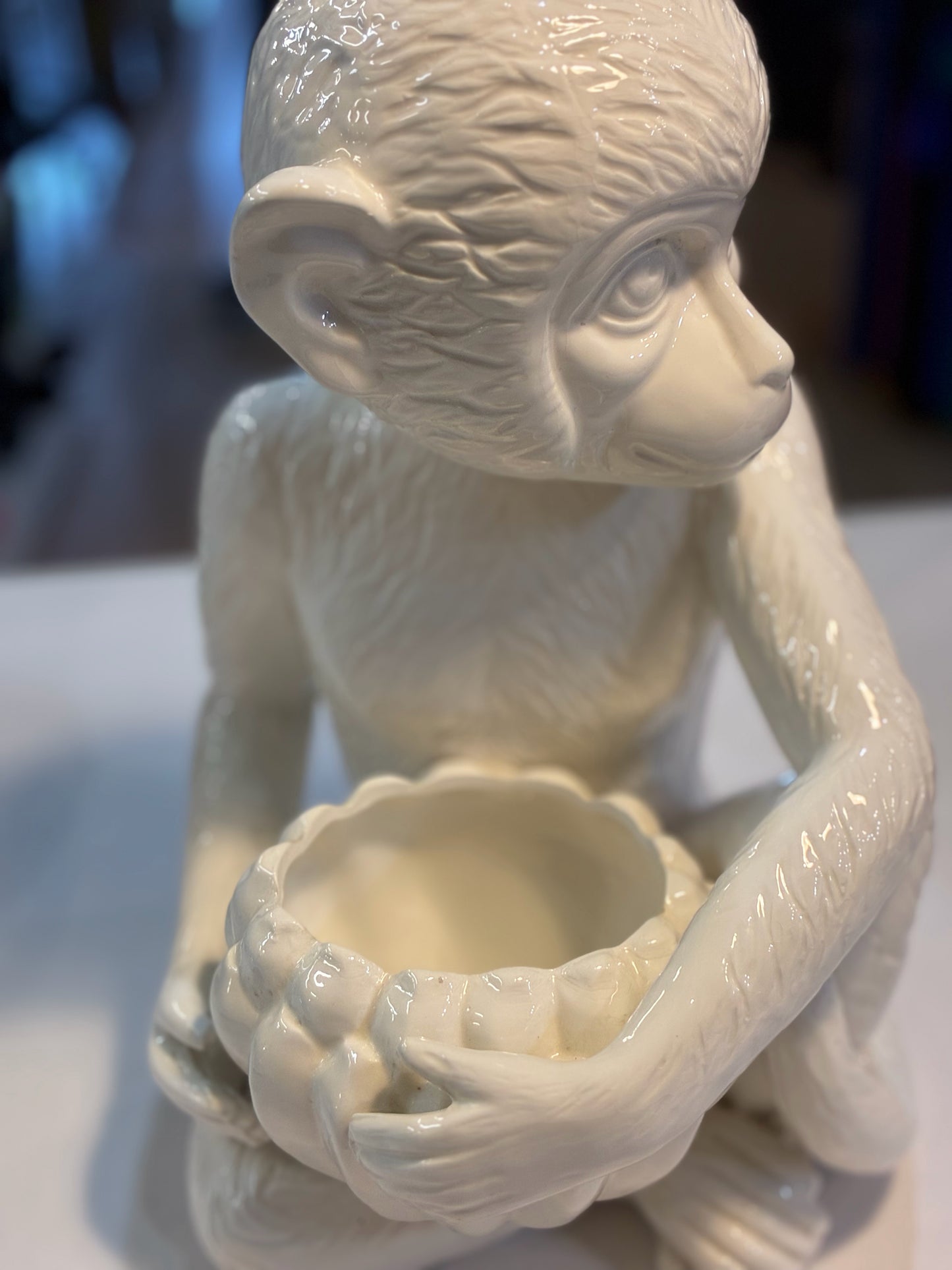 Vintage Blanc De chine Monkey Planter Bowl