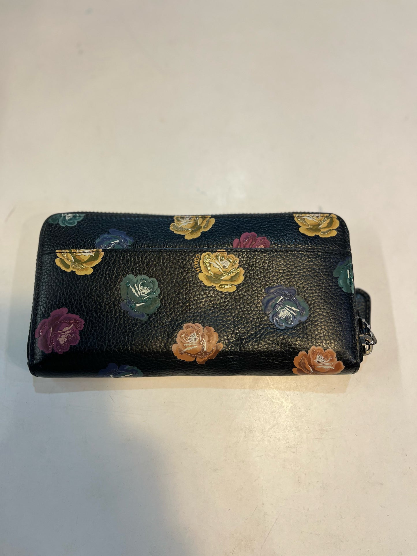 Coach Rose Floral Zip Around Wallet