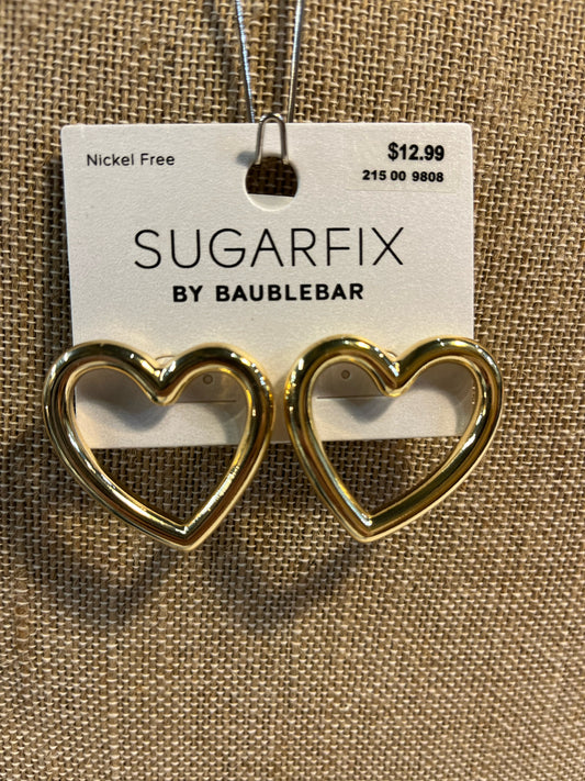 Bauble Bar Gold Open Heart Stud Earrings