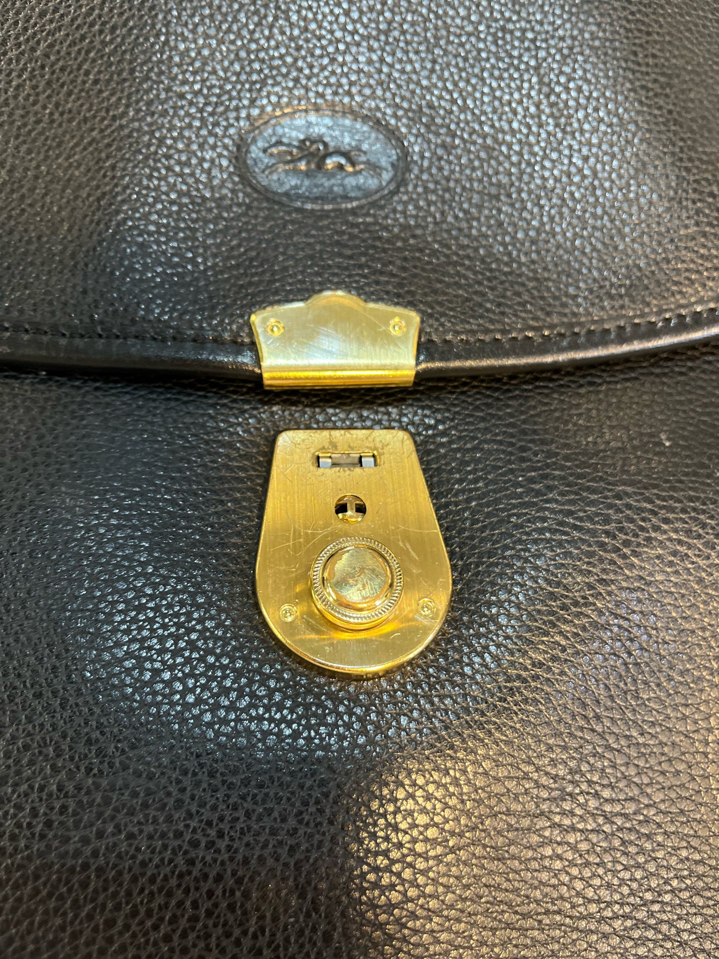 Longchamp Black Leather Briefcase