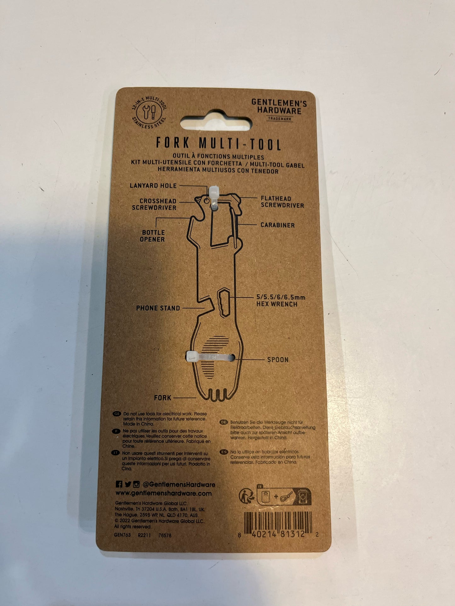Gentlemen's Hardware Fork Multi-Tool