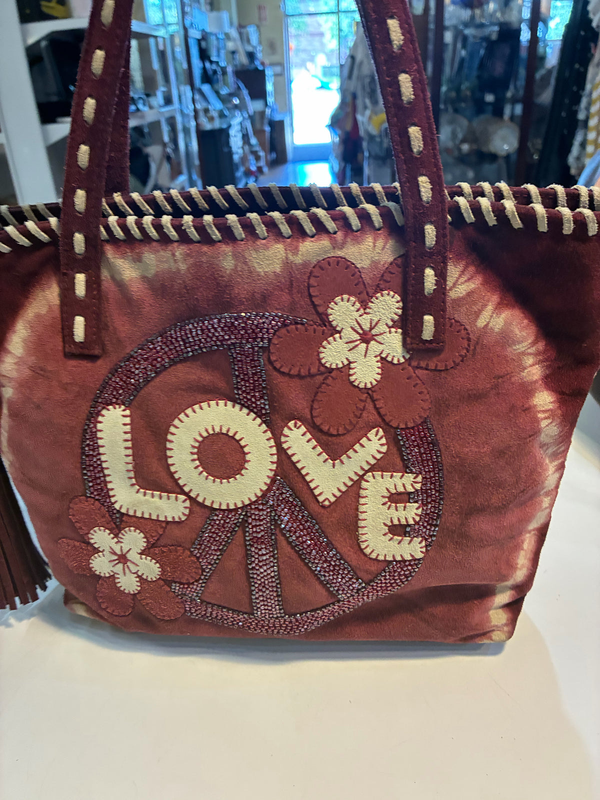 Isabella Fioer "Rare Love" Burgundy Hobo Leather Handbag