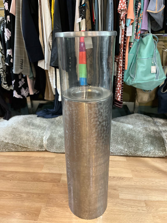 Arhaus Silver "Dorian Small Candle Stand"