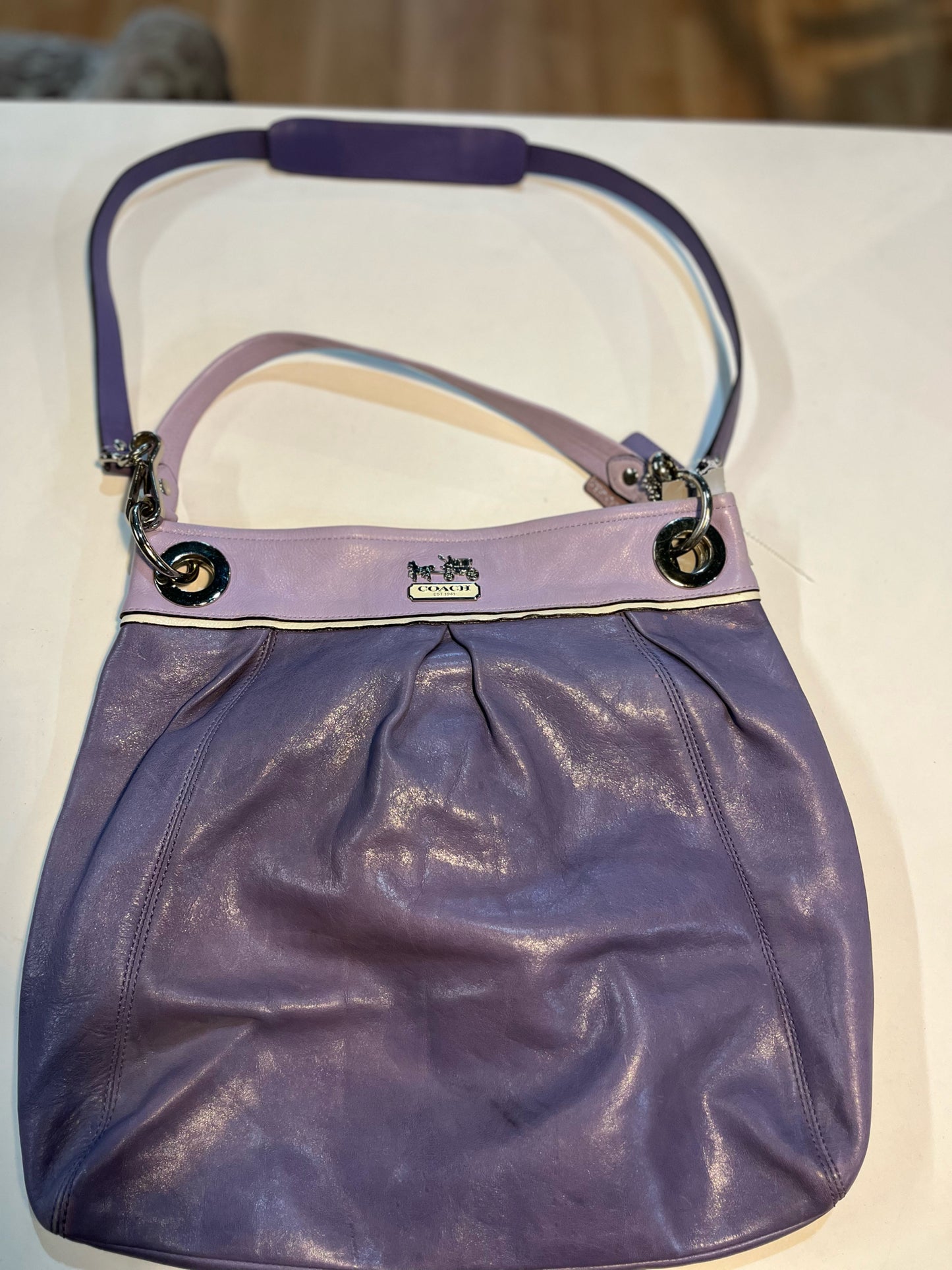 Coach Purple "Madison Spectator" Handbag