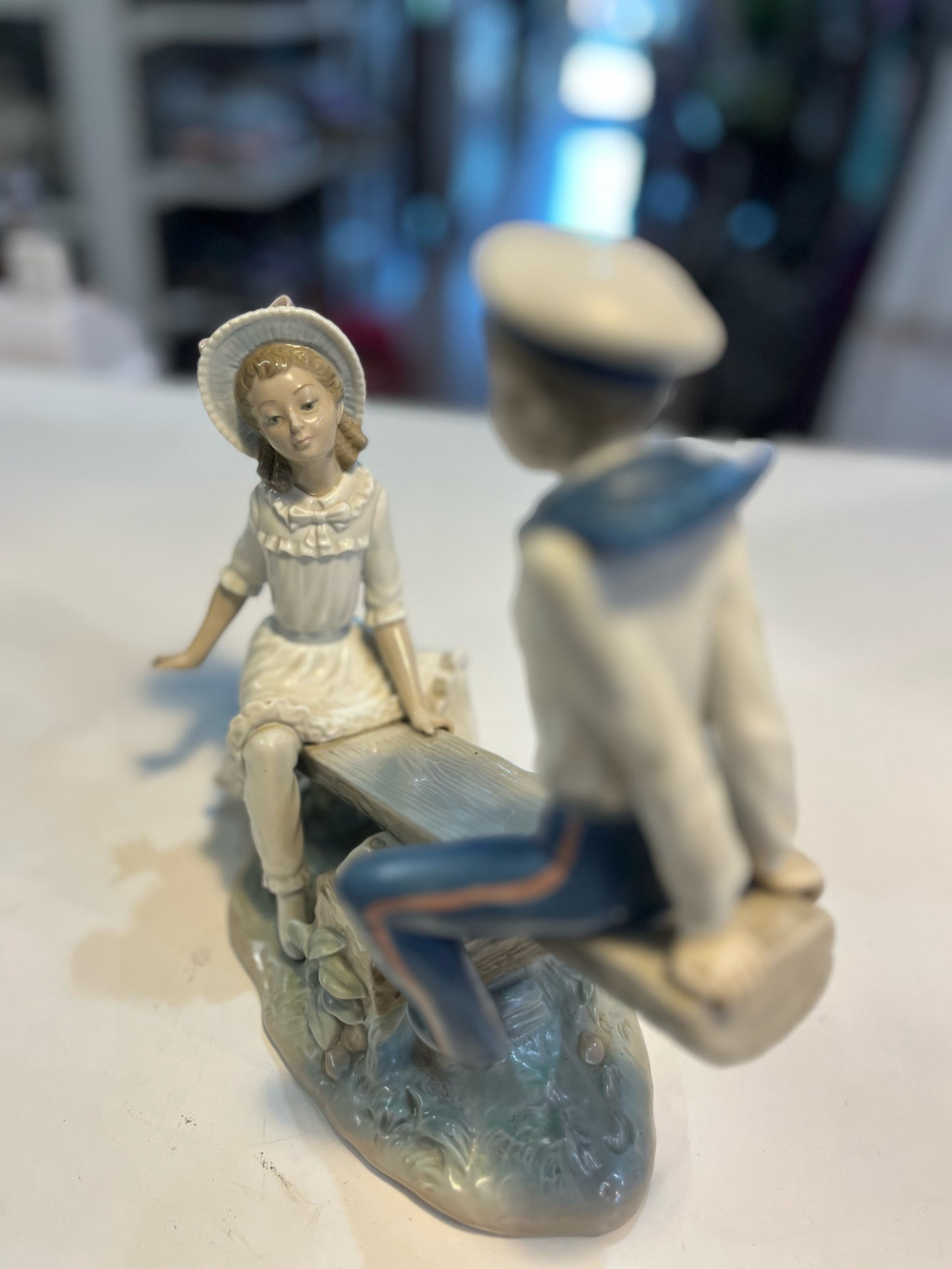Lladro "Seesaw Sailor Boy & Girl" Figurine