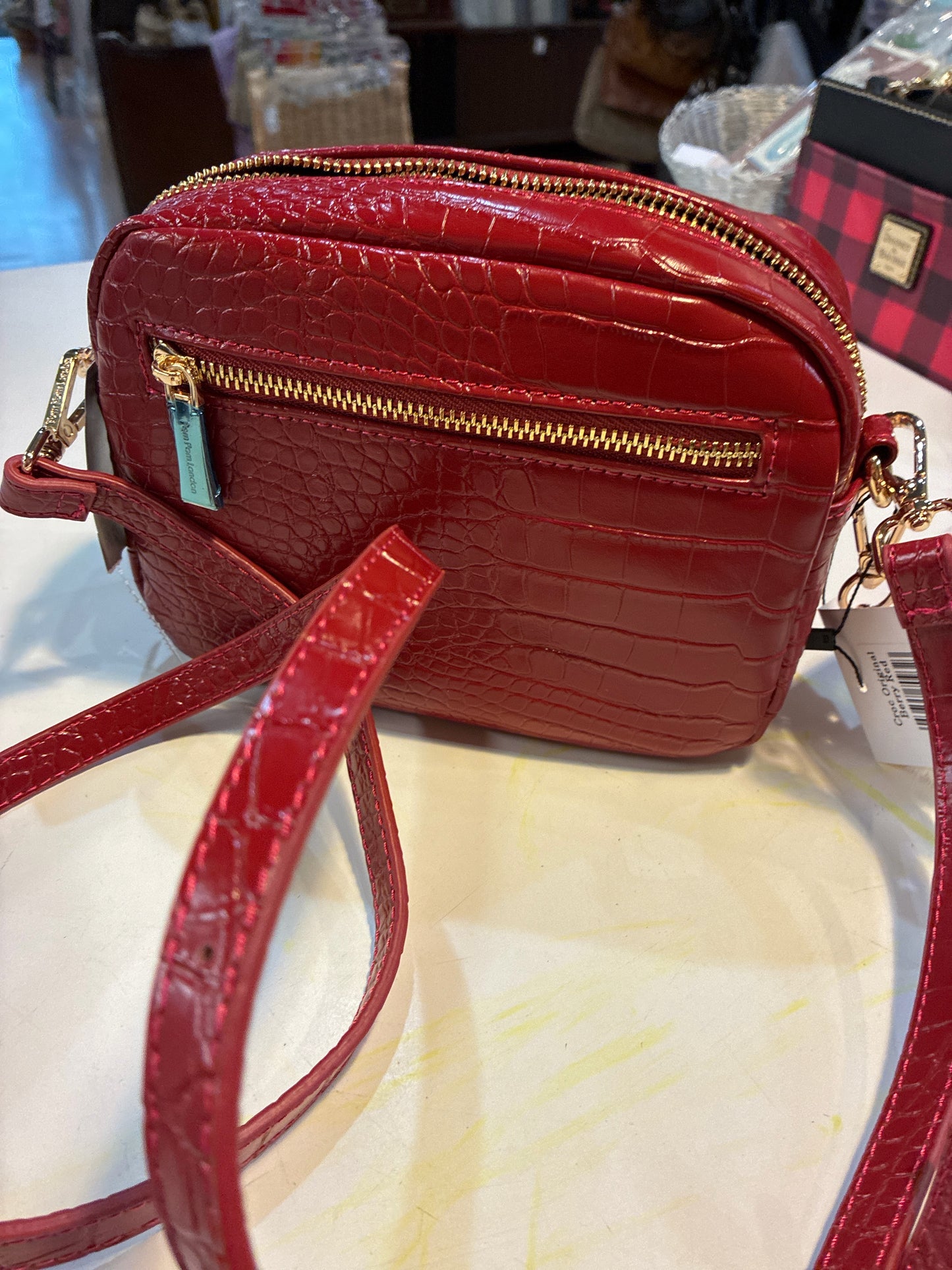 Pom Pom London Croco Berry Red Handbag