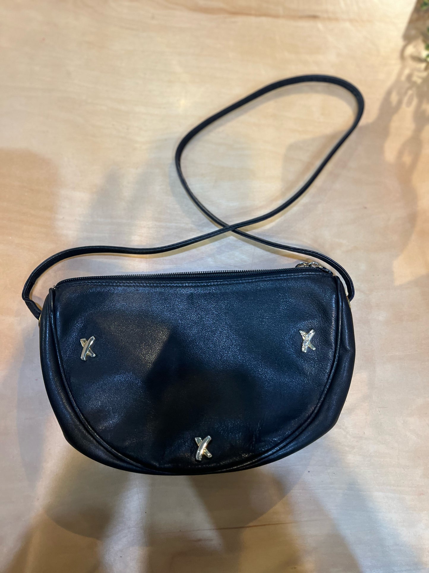 Vintage Paloma Piccaso Black Leather Crossbody