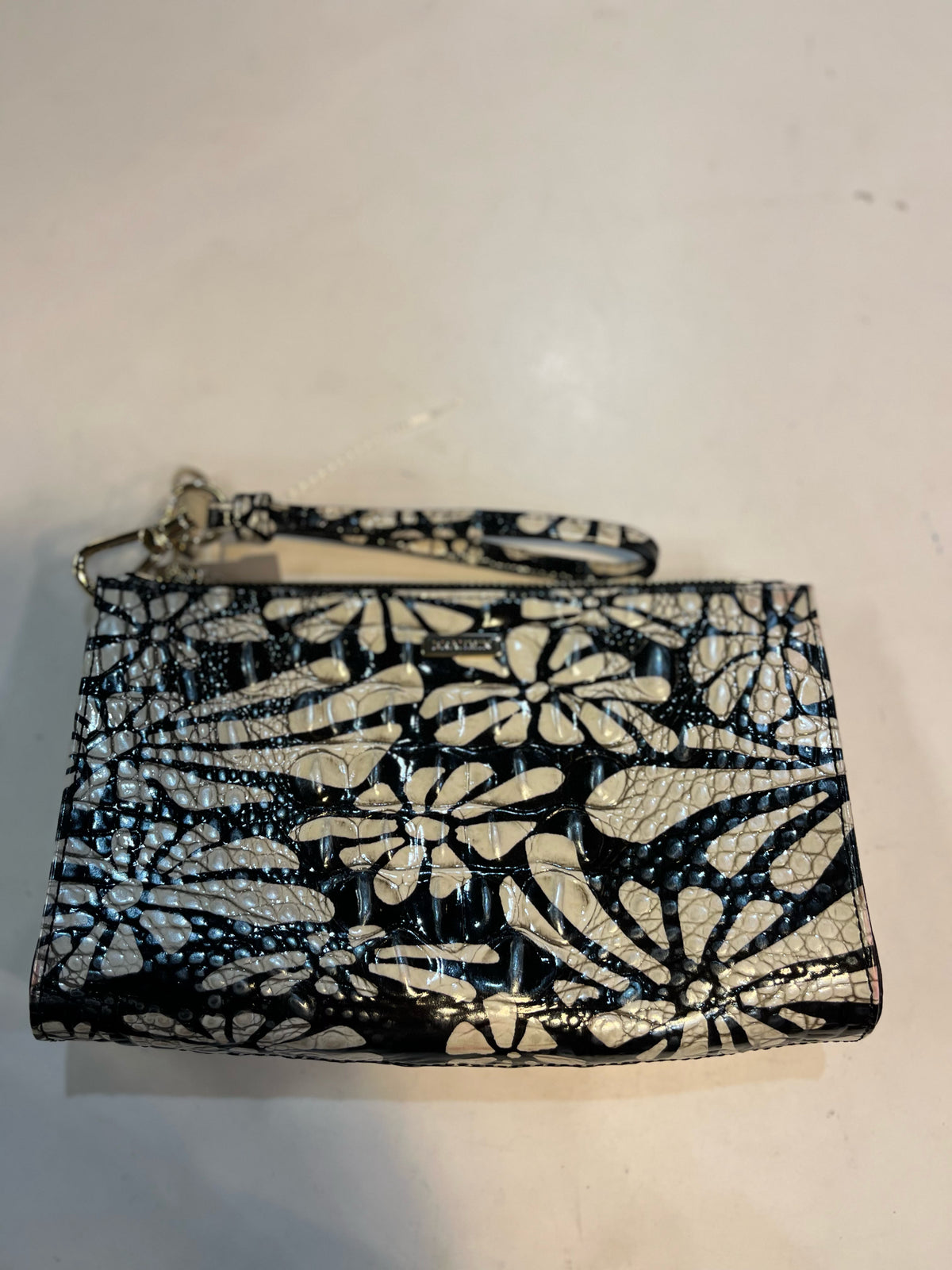 Brahmin Daisy Melbourne  Embossed Leather Wristlet