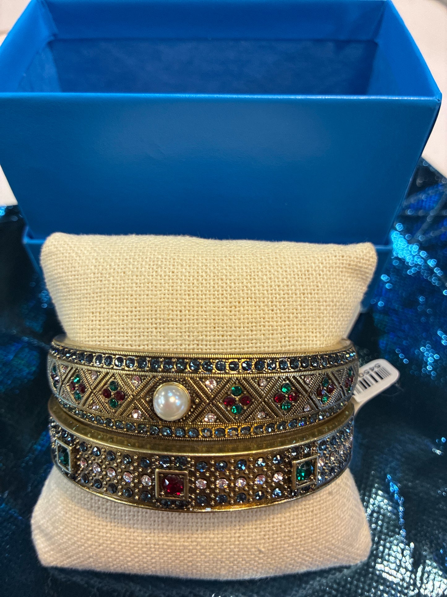 Heidi Daus "Daily Double 2 Bracelets Goldtone Brass Set of 2"