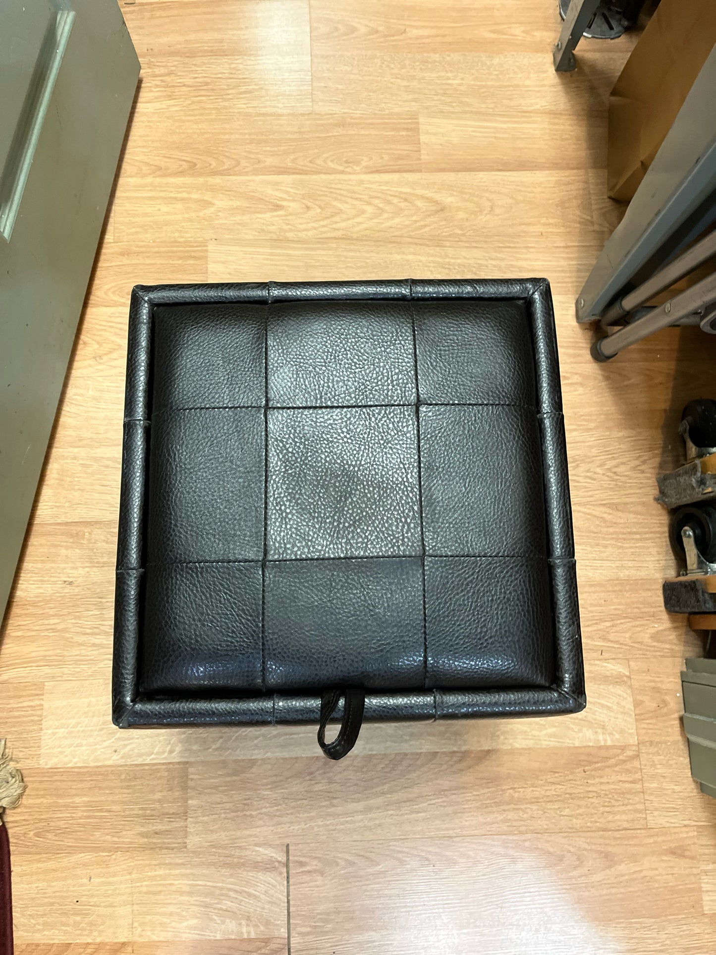 Dark Brown Square Storage Ottoman