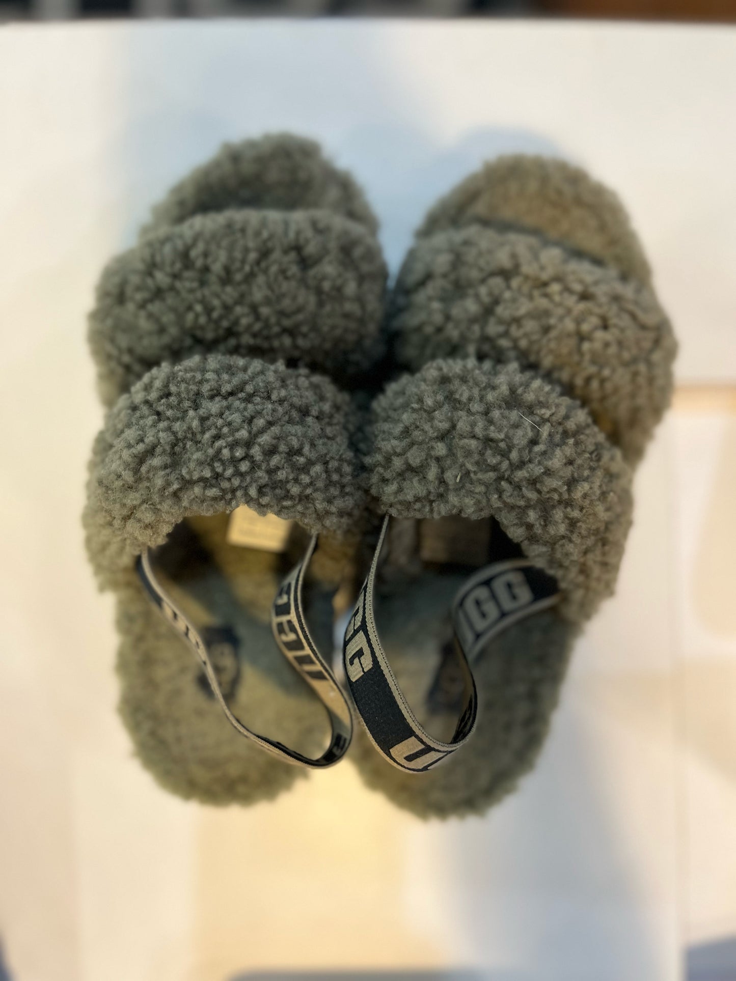 UGG Olive Green "Oh Fluffita" Sandals