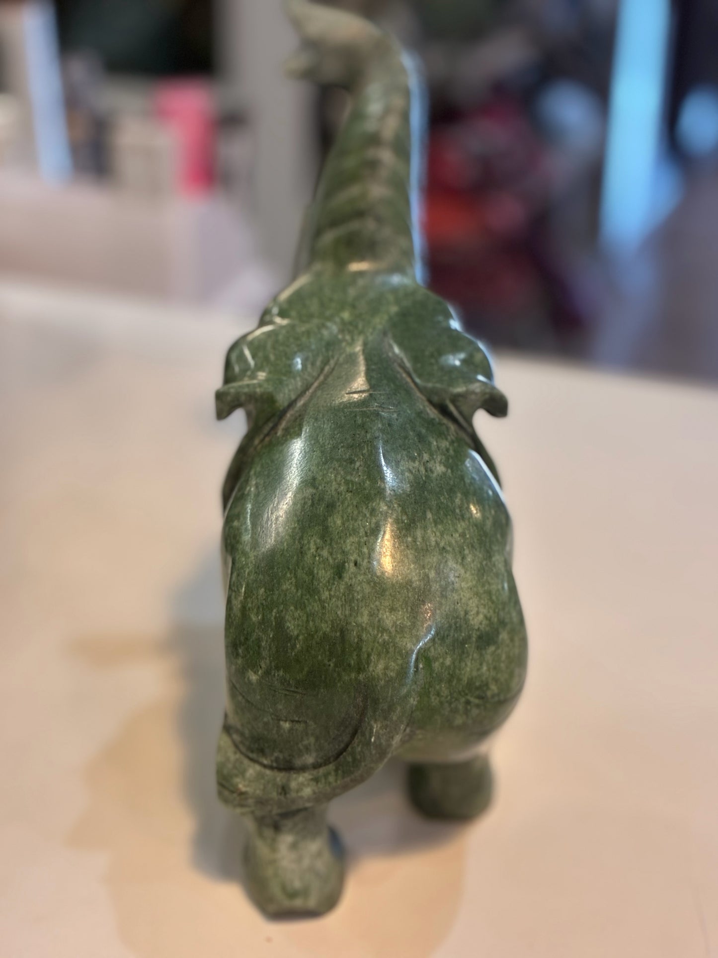 Solid Carved Jade Elephant
