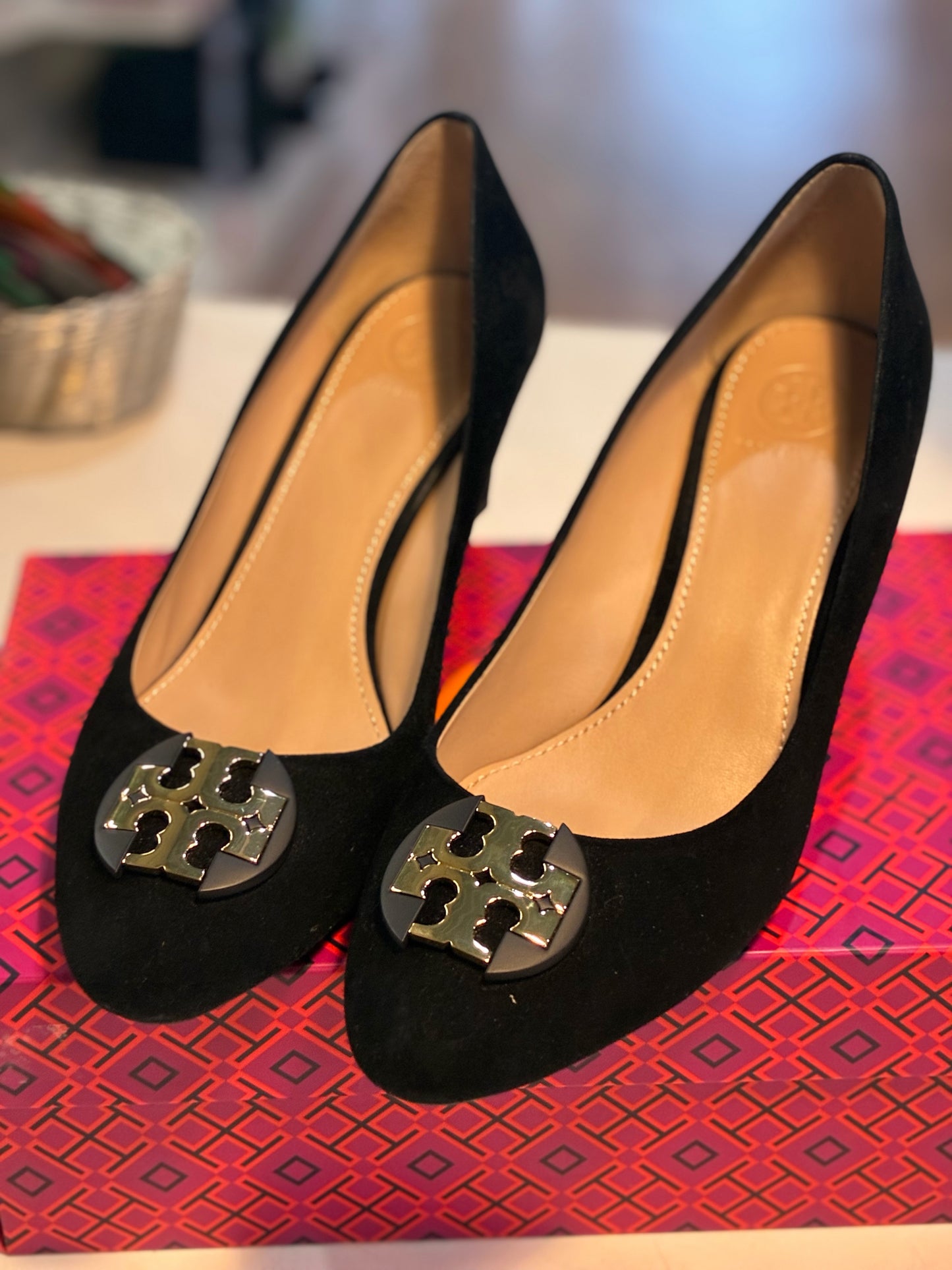 Tory Burch Closed Toe Suede Leather Wedge
