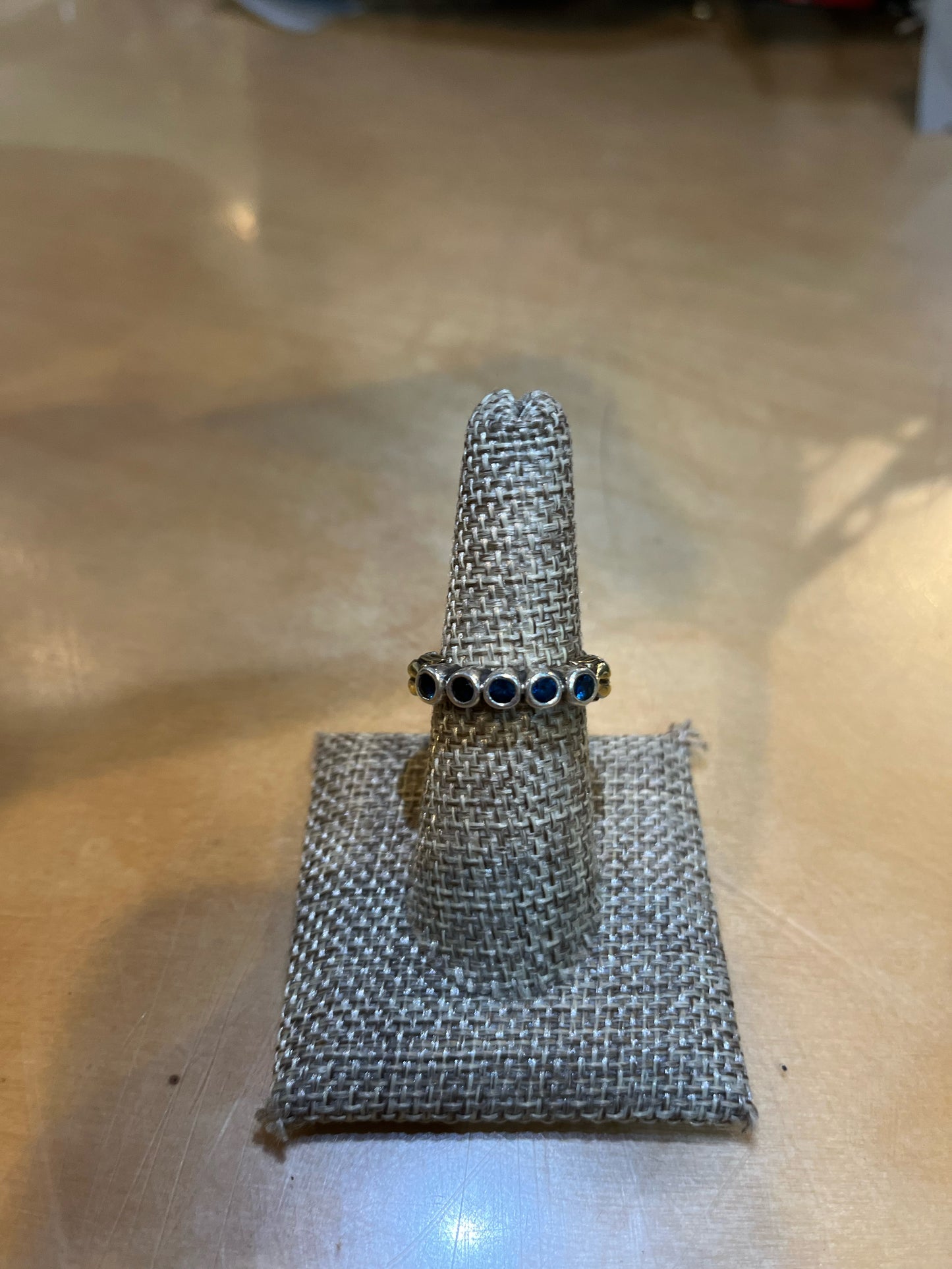 Lagos Caviar Sterling Silver & 18k Blue Stone Ring