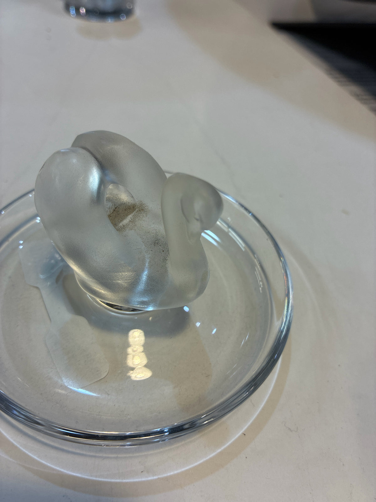 Lalique Crystal Swan Ring Trinket Dish