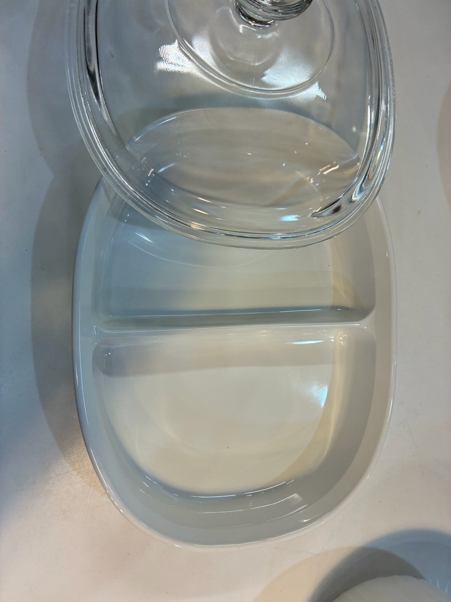 Corningware French White Divided Oval Casserole