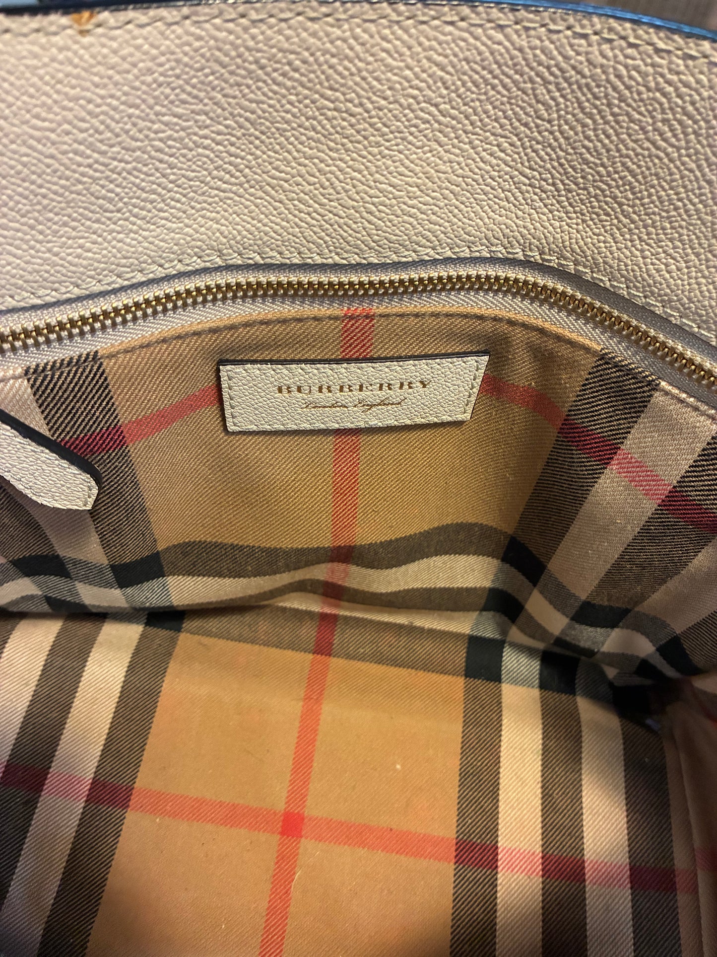 Burberry Calfskin L'oeil Print Medium Buckle Tote - Rare geometric pattern