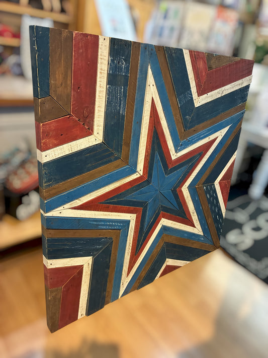 Pottery Barn Wood Planked Star Panel