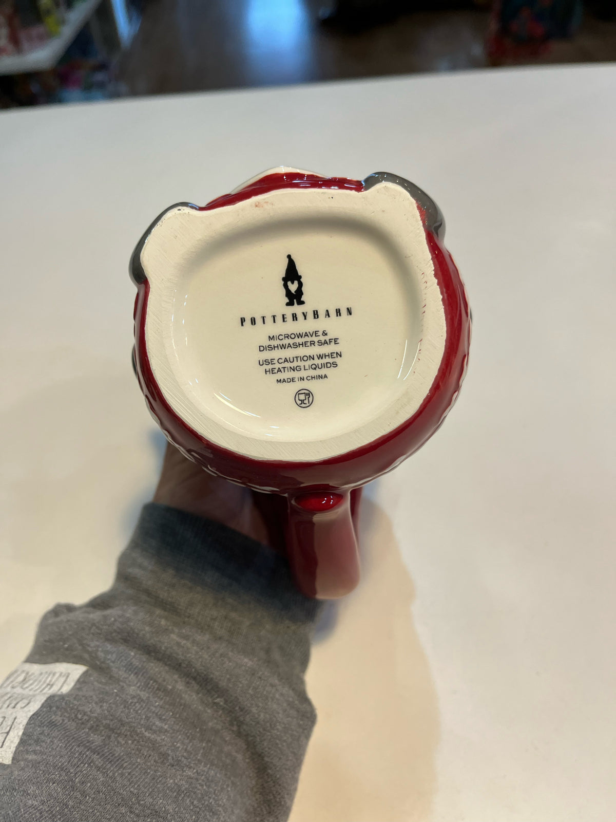 Pottery Barn Red Gnome Mug Set