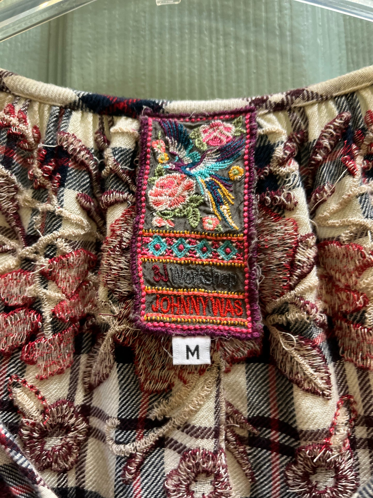 NWT Johnny Was "Workshop Embroidered Tourine Drawstring Peasant Tunic"