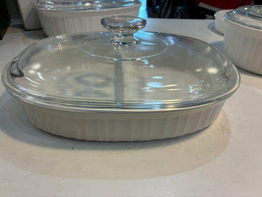 Corningware French White Divided Oval Casserole