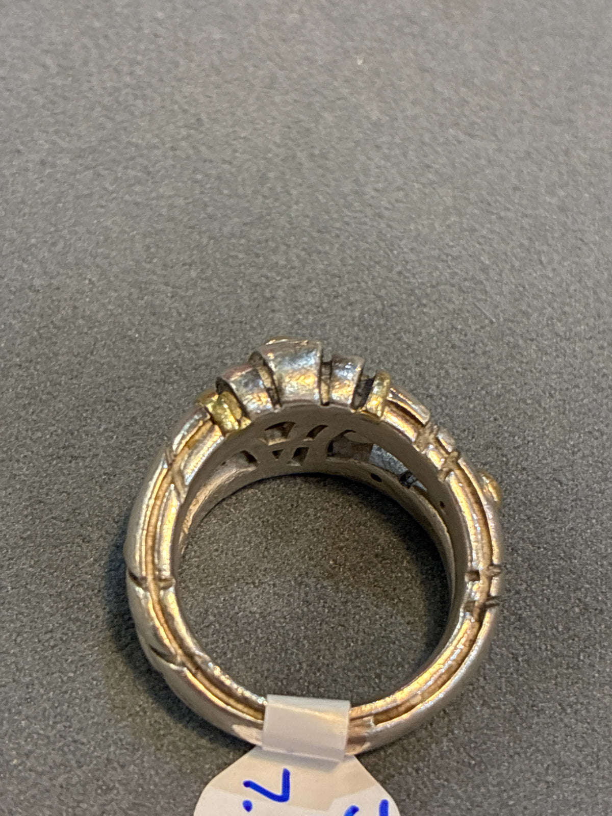 John Atencio Sterling Silver & 14k Accents Ring