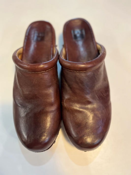 Frye Brown Leather Clogs