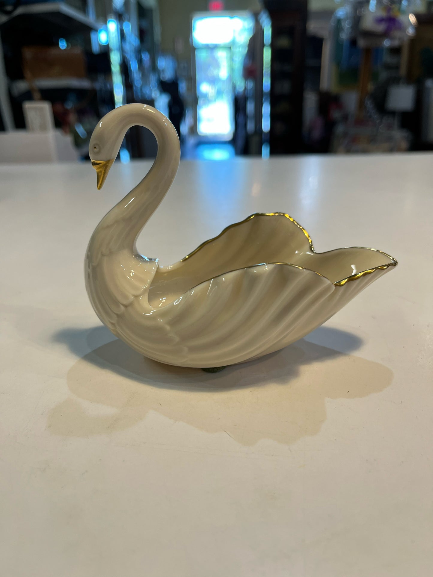 Lenox Swan Trinket Dish w/ 24k