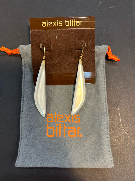 Alexis Bittar White Lucite Long Earrings