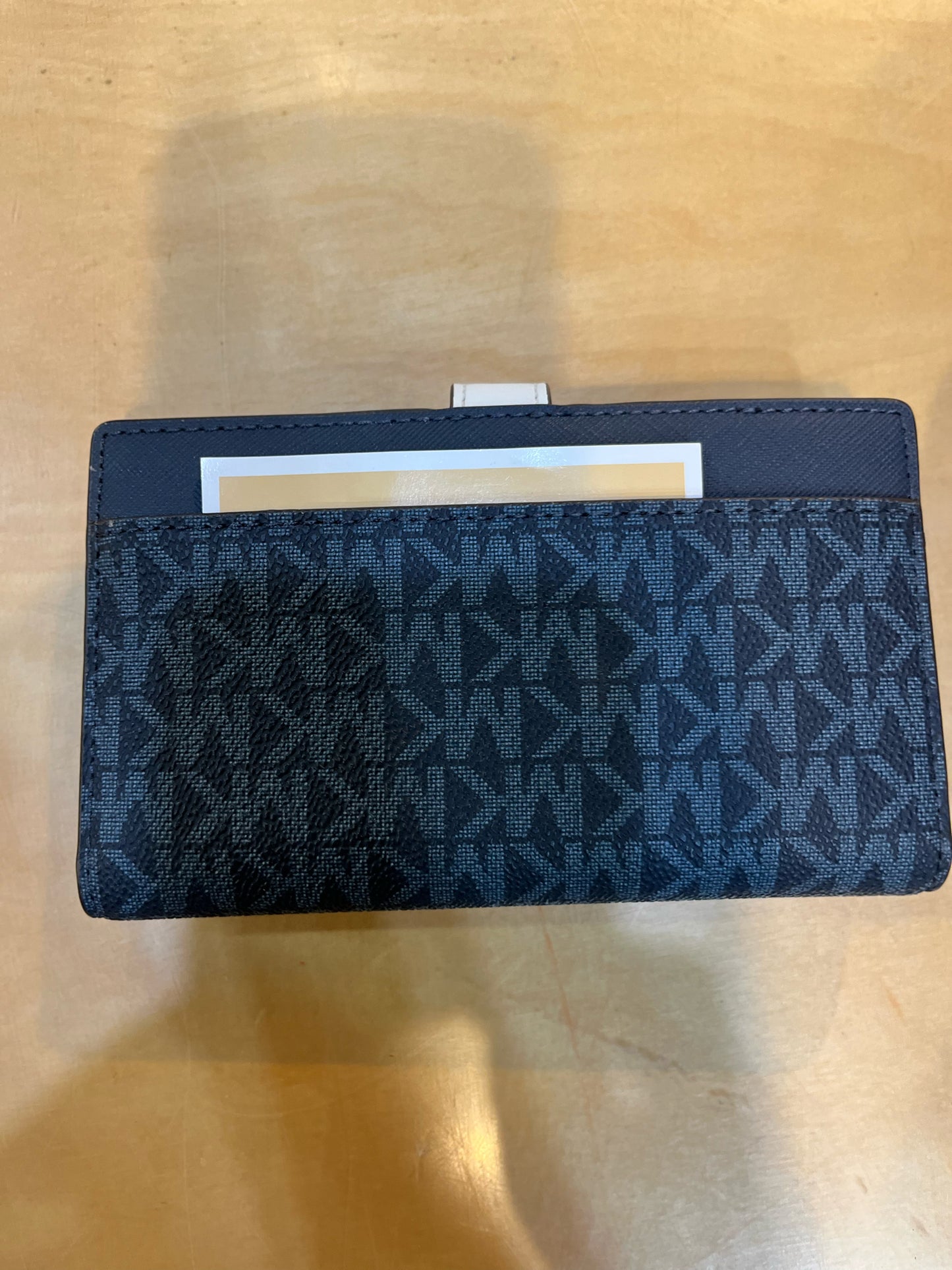 Michael Kors Blue Jet Set Grenwich Medium Bifold Center Zip Wallet