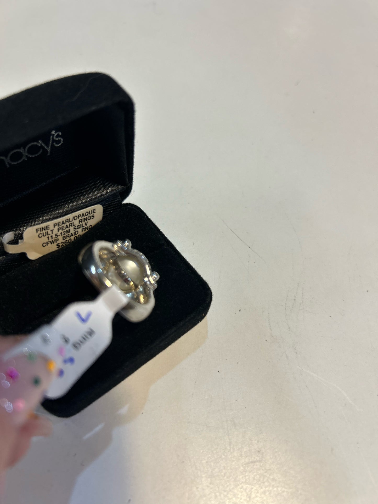 Fine Cult Pearl Sterling Silver Braided Ring