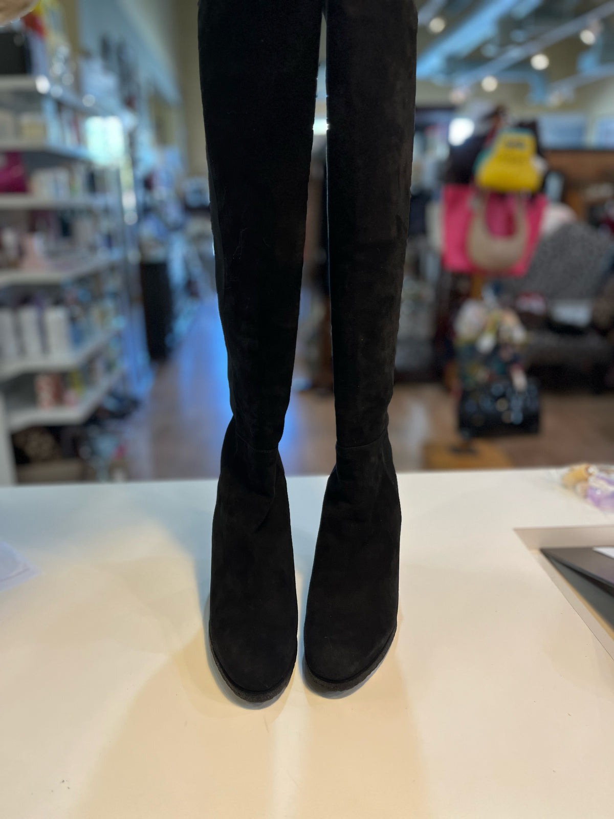 New Stuart Weitzman "Demiswoon Over-the-Knee Suede Wedge Boots
