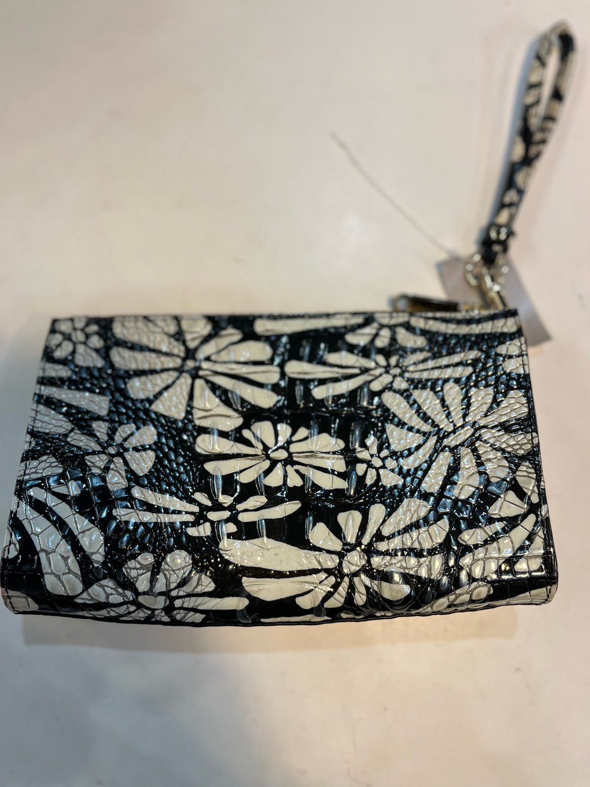 Brahmin Daisy Melbourne  Embossed Leather Wristlet