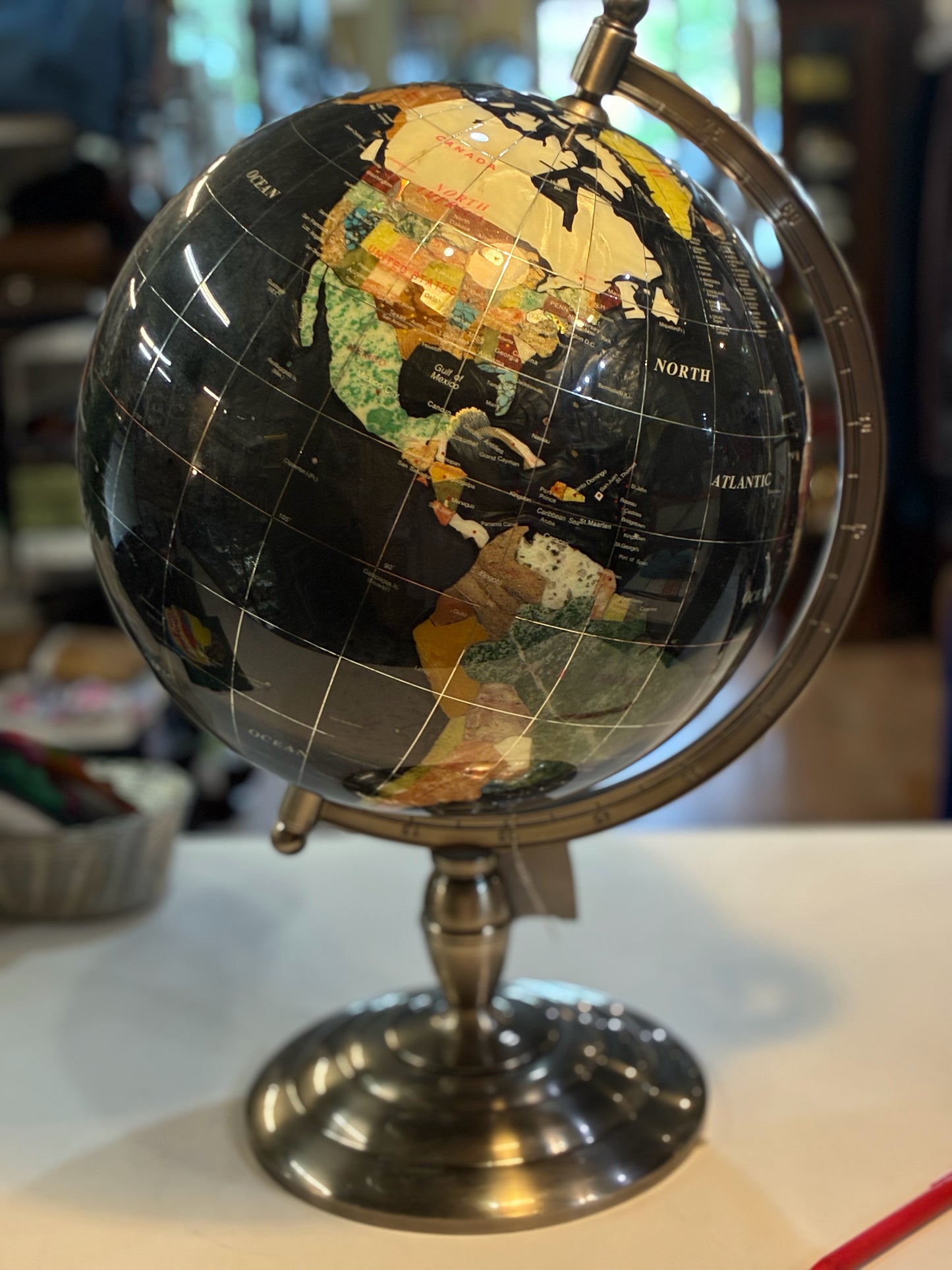 Globe with Semi Precious Stones