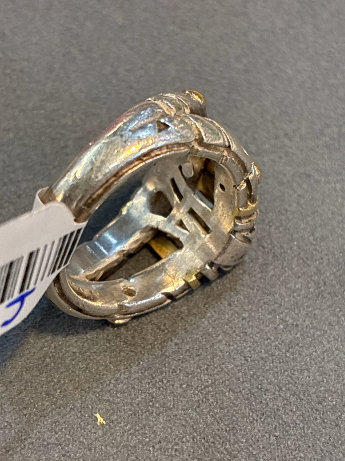 John Atencio Sterling Silver & 14k Accents Ring