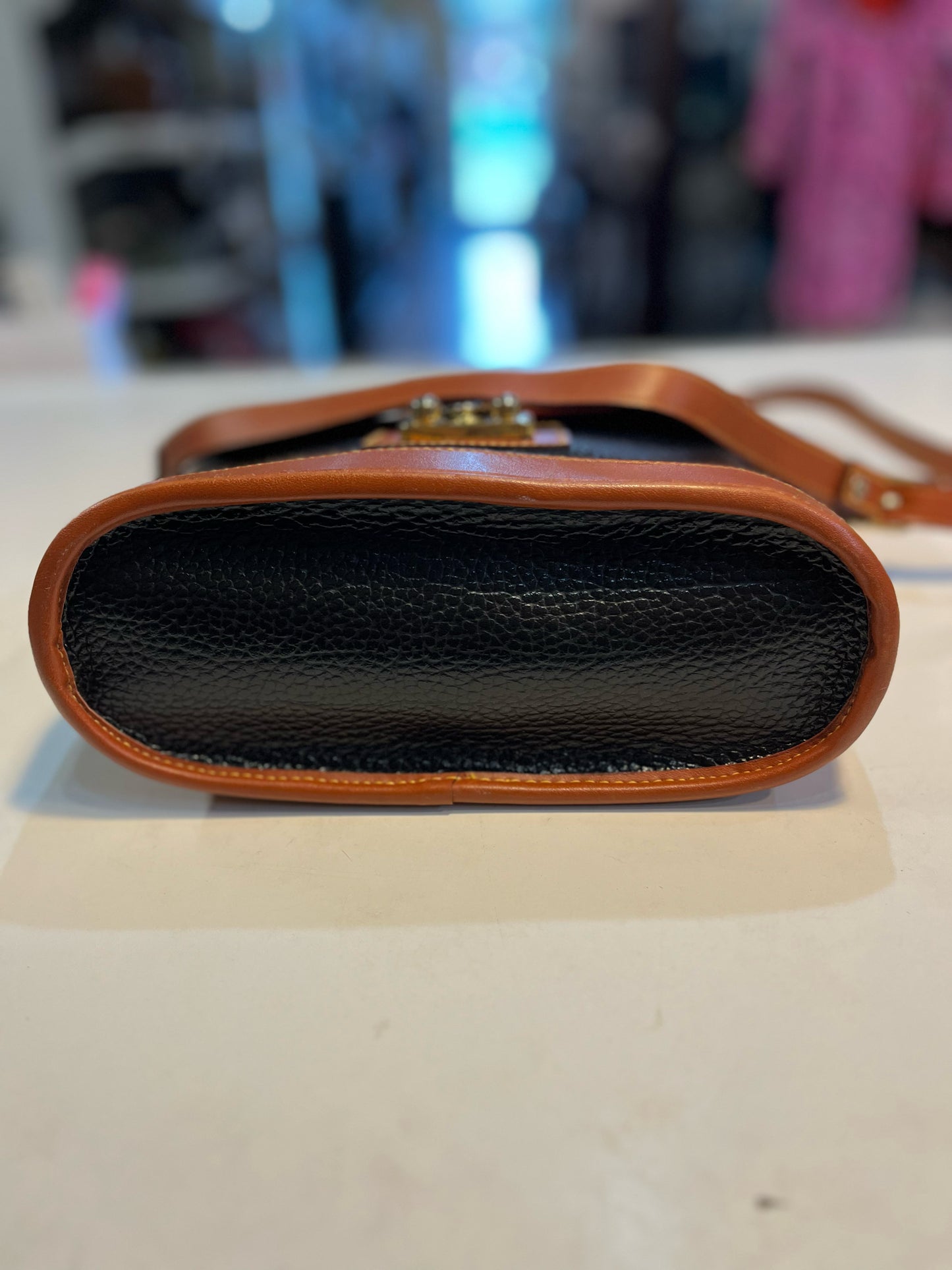 Dooney & Bourke Black Grain "Cavalry Spectator" Handbag