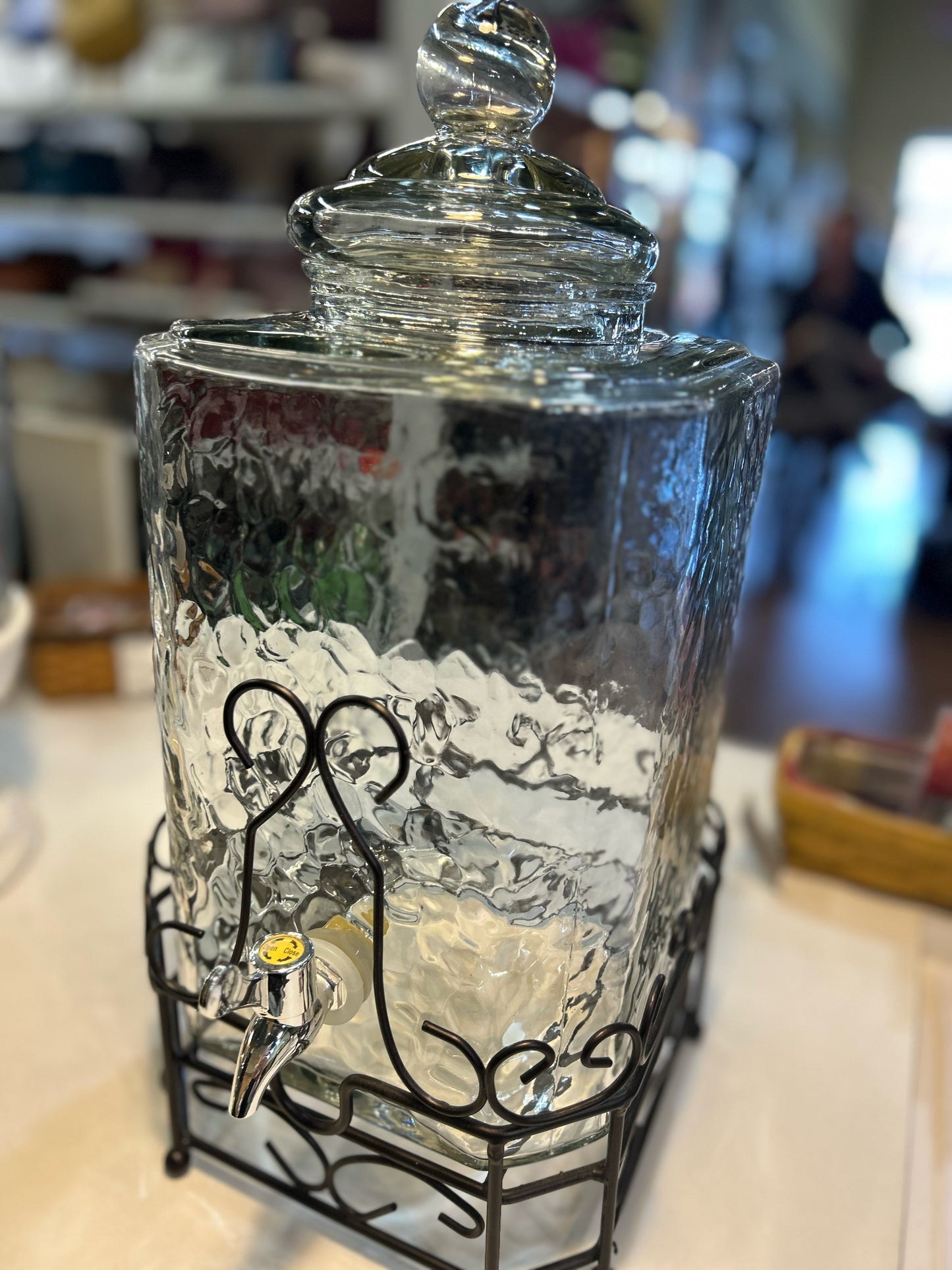 Glass & Metal Base Beverage Dispenser