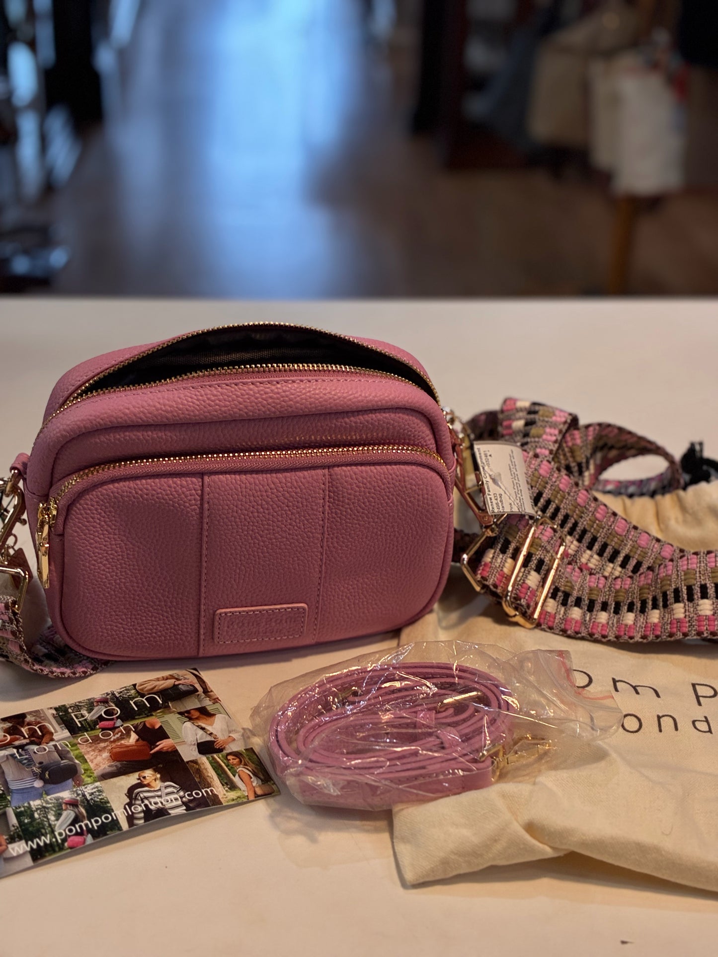 NWT Pom Pom London "Mayfair Peony Pink" Handbag