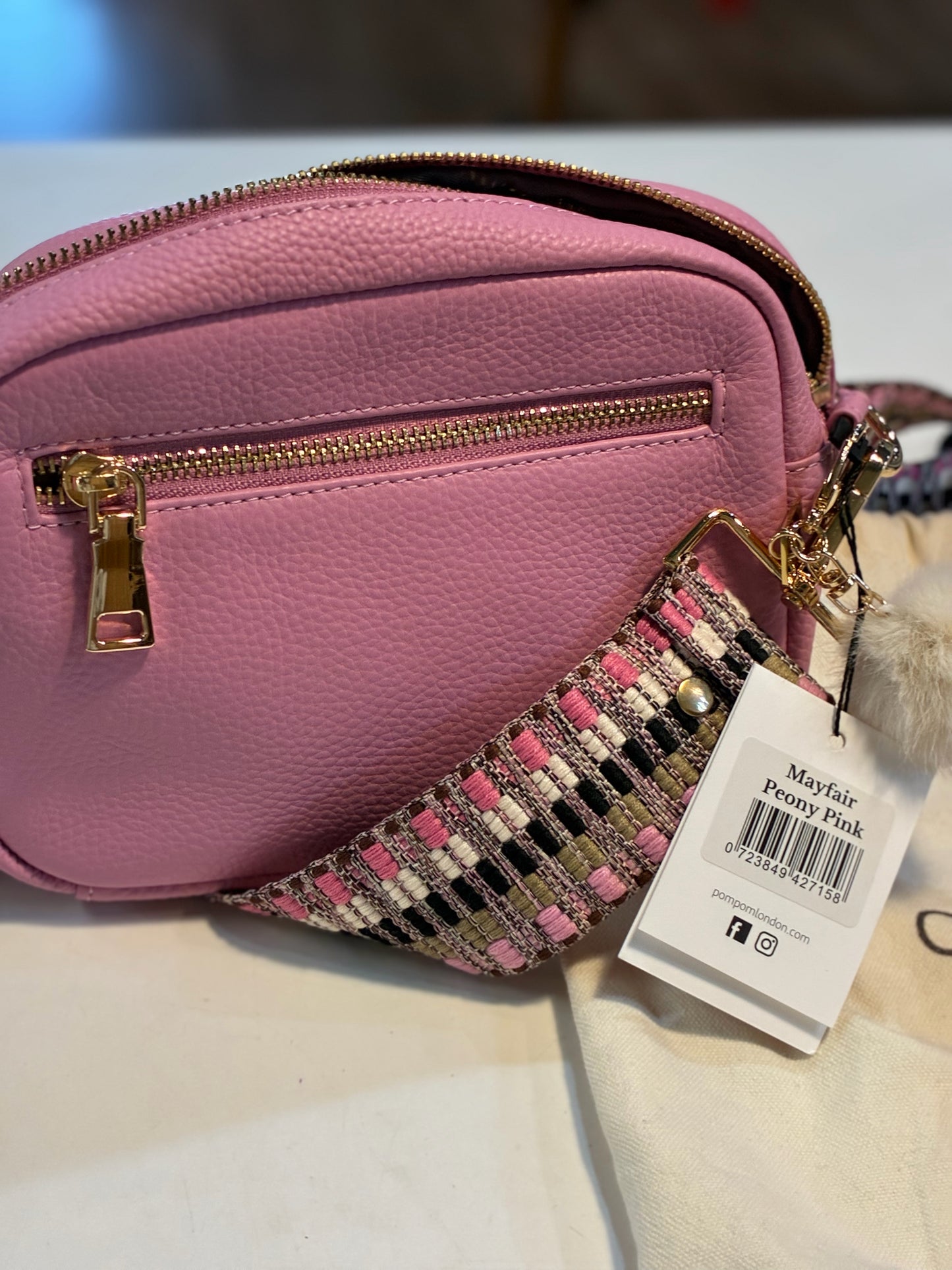 NWT Pom Pom London "Mayfair Peony Pink" Handbag