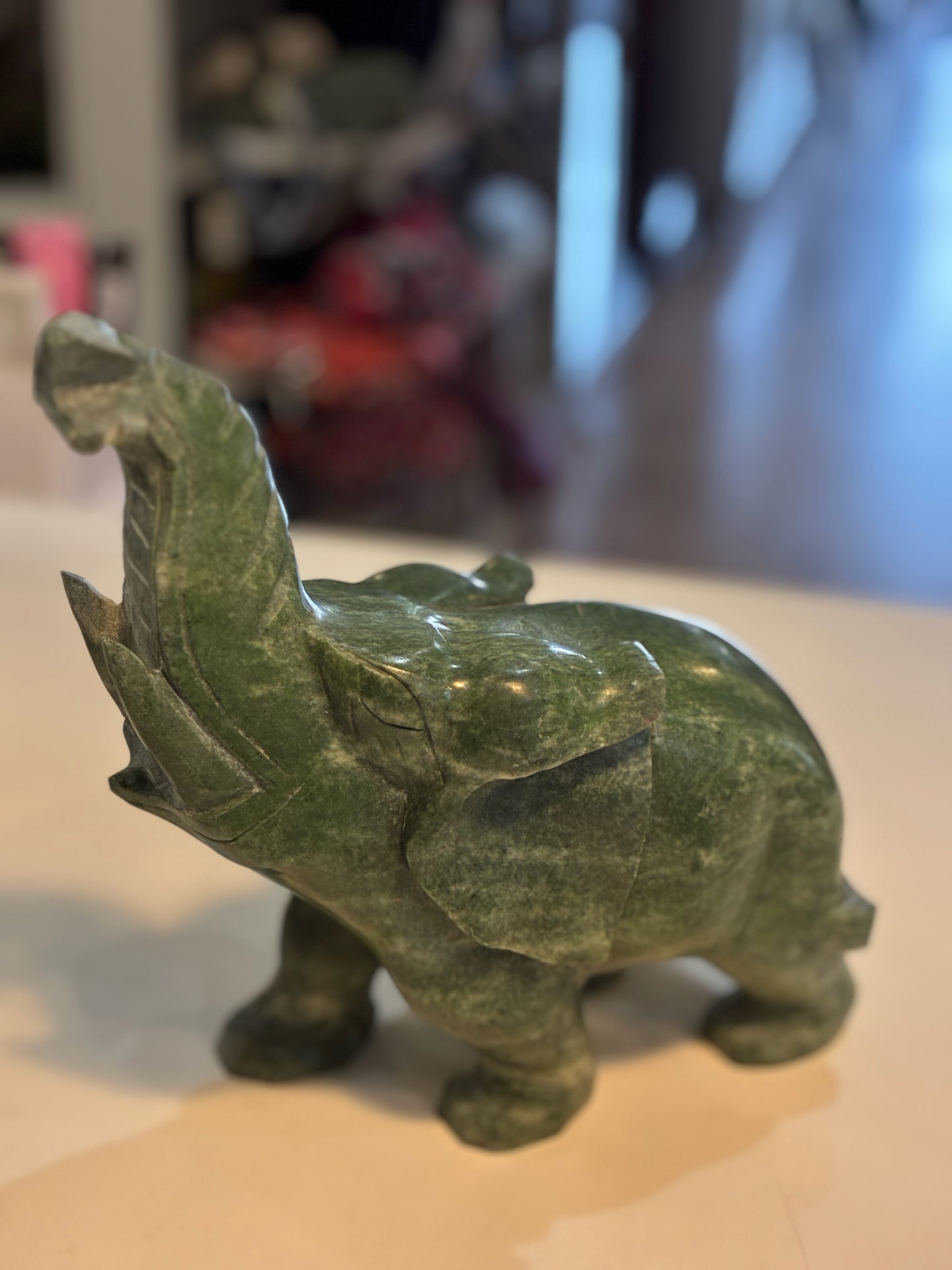 Solid Carved Jade Elephant
