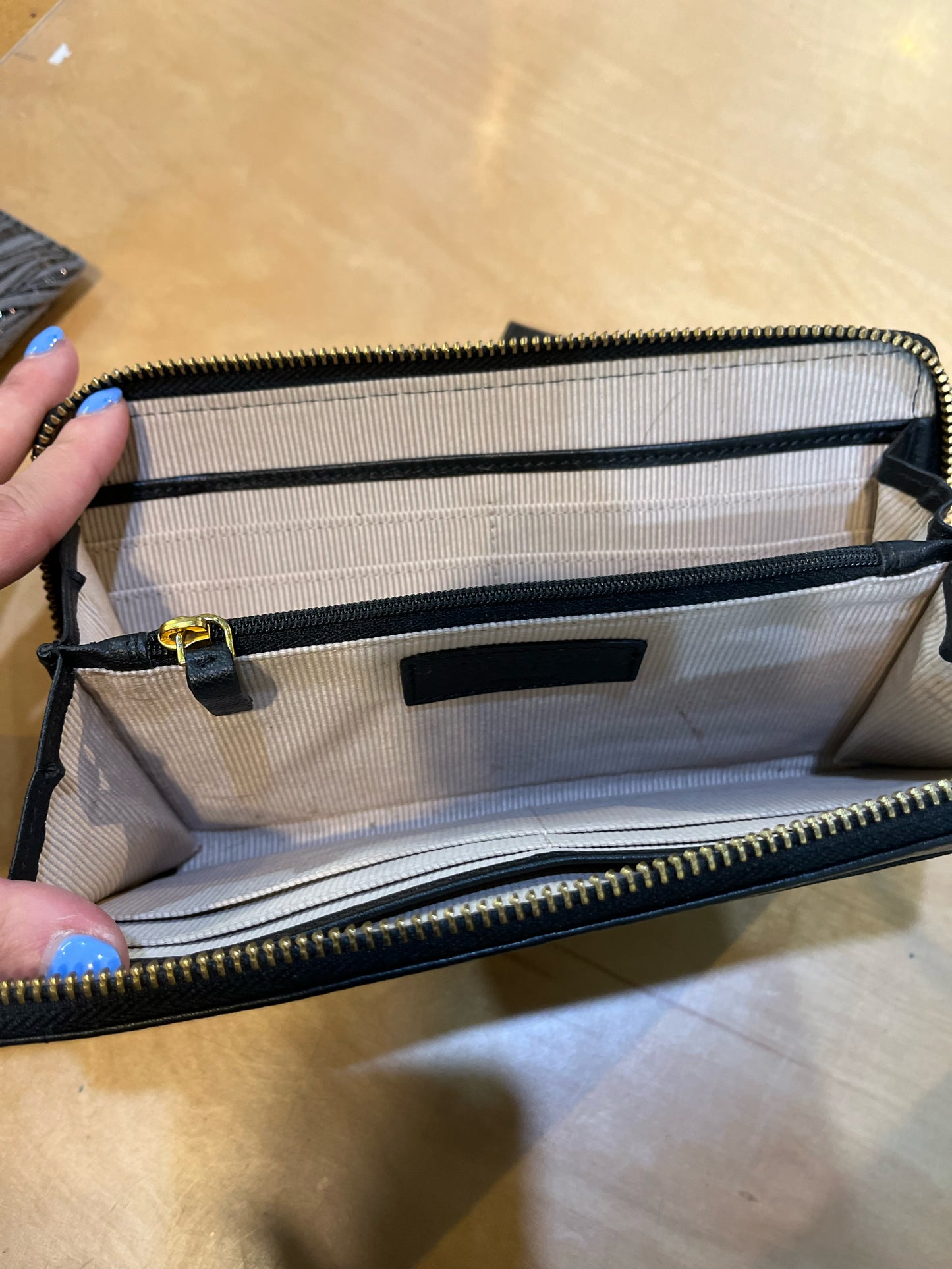 Margot Black Leather Wristlet