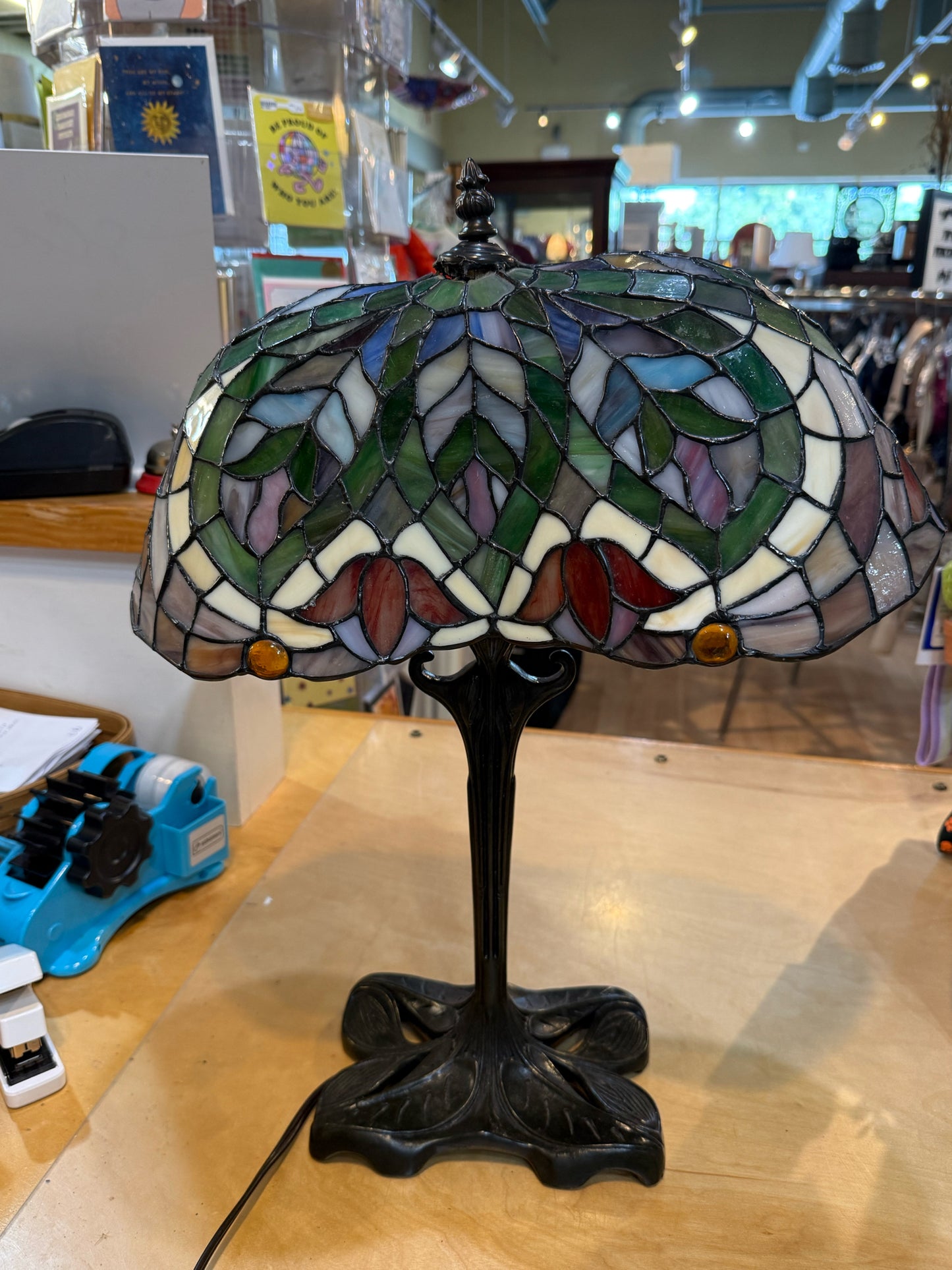 Brush Bronze Pedestal Lamp