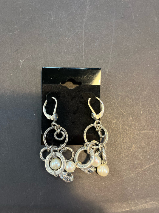 Silpada Sterling Silver Dangling and Pearl Accents Earrings