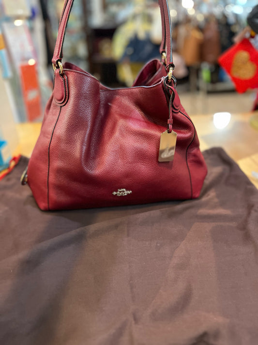 Coach Raspberry "Edie" Handbag