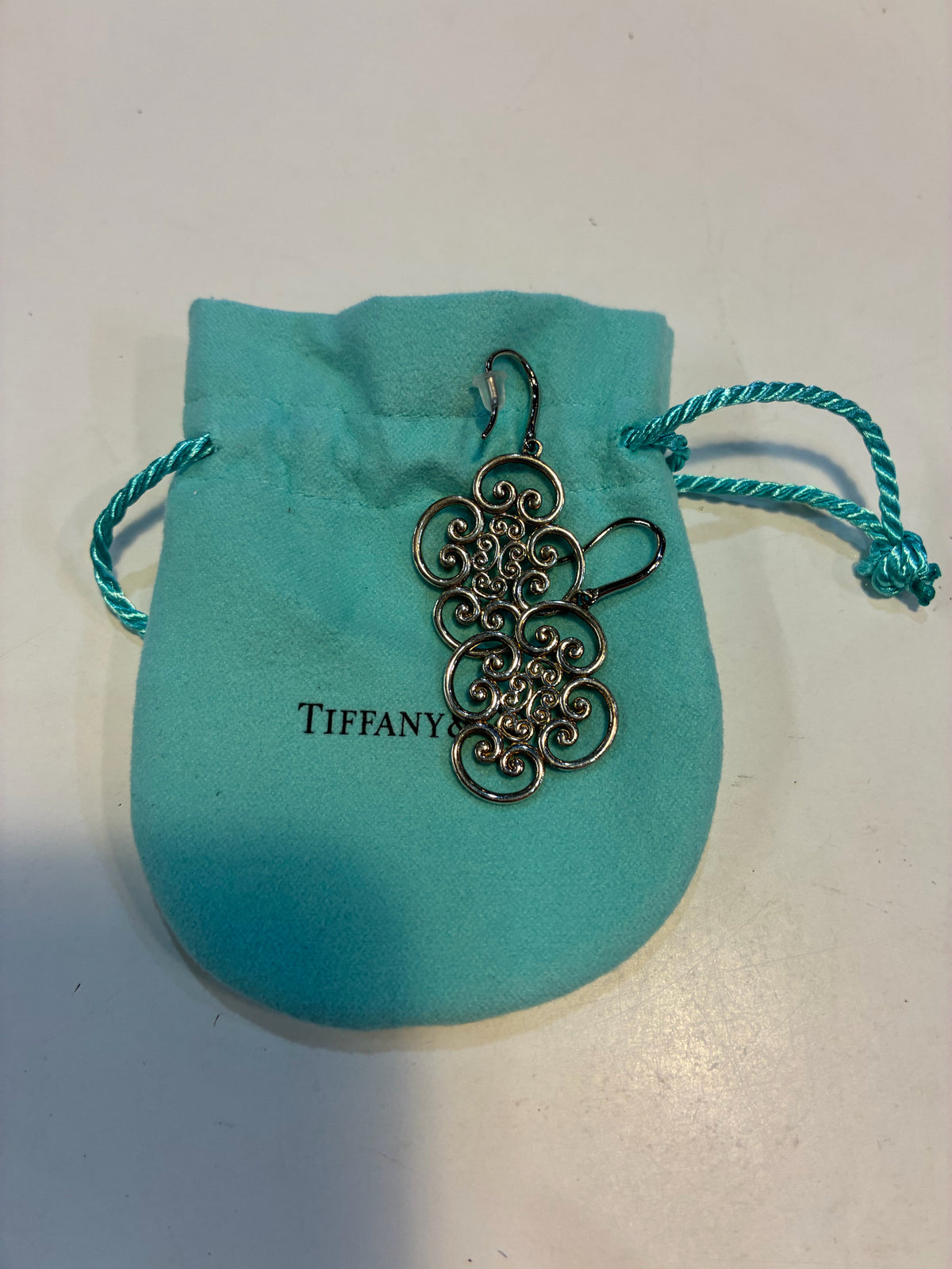 Tiffany Sterling Silver Paloma Picasso Scroll Drop Earrings